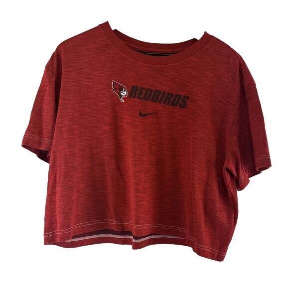 Illinois State University Redbirds Womens T-Shirts Lot Of 2 Cropped Red Large - Picture 2 of 16